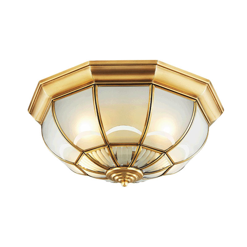 Minimalist Opaque Glass Domed Flushmount Ceiling Light For Dining Room