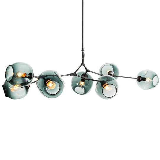 Nordic Glass Pendant Chandelier - 7 Heads Dimple Lighting For Living Room