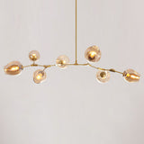 Nordic Dimple Glass Hanging Pendant Chandelier - 7 Heads For Living Room Lighting