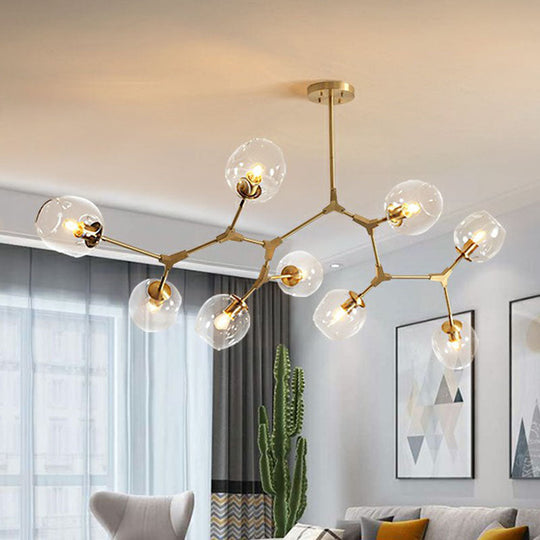 Gold Glass Postmodern Dna Ceiling Light Chandelier For Living Room