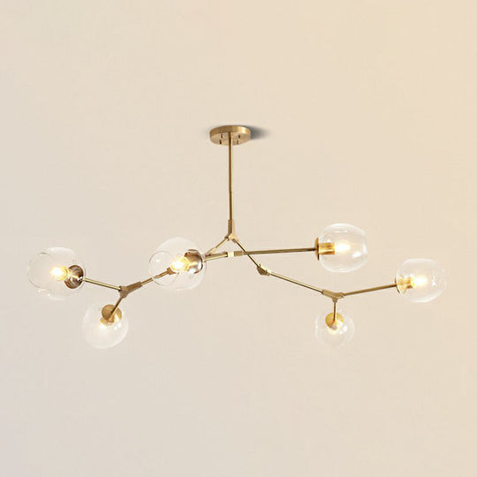 Gold Glass Postmodern Dna Ceiling Light Chandelier For Living Room 6 /