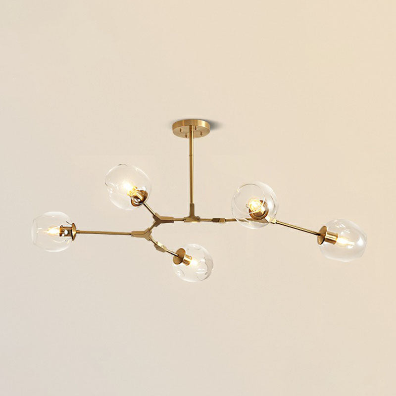Gold Glass Postmodern Dna Ceiling Light Chandelier For Living Room 5 /