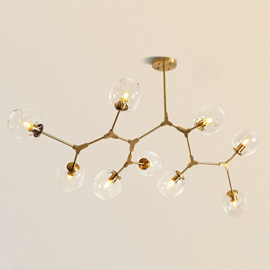 Gold Glass Postmodern Dna Ceiling Light Chandelier For Living Room 9 /