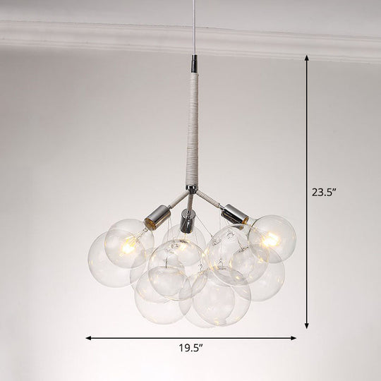 Minimalist Glass Bubble Chandelier - Stylish Suspension Light For Living Room 3 / White