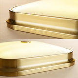 Led Flushmount Lighting: Traditional Square Frosted Glass Ceiling Light - Black/Gold For Living Room