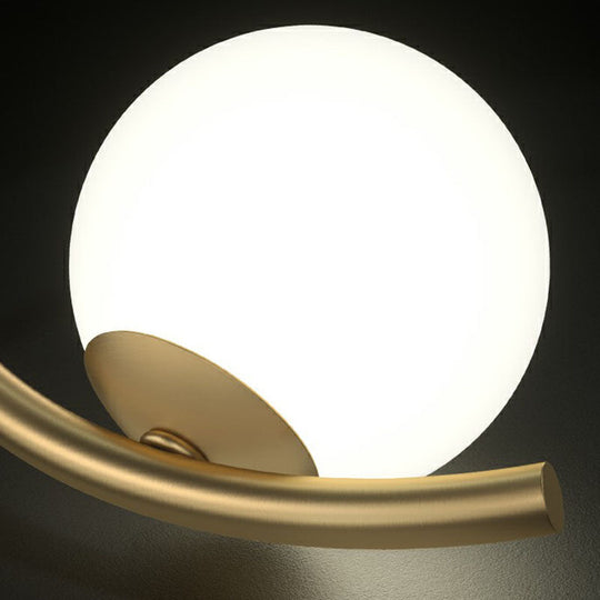 Semi Flush Mount Ceiling Light In Gold With Cream Glass Artistry - Sphere Corridor