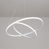 Sleek Led White Loop Ceiling Chandelier With Acrylic Shade