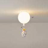 Creative Astronaut Themed Balloon Ceiling Mount Light Silica Gel 1-Bulb Bedroom Flush White / 10 B