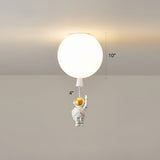 Creative Astronaut Themed Balloon Ceiling Mount Light Silica Gel 1-Bulb Bedroom Flush White / 10 A
