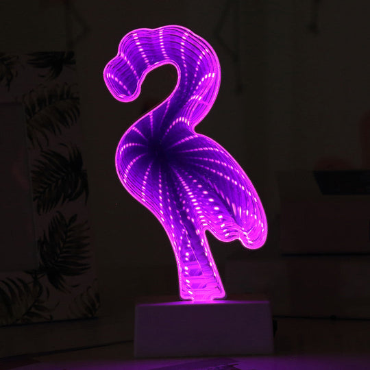 Cartoon Led Neon Sign Nightstand Lamp For Girls Room - Stylish & Portable White / Battery Bird