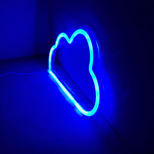 Plastic Cloud Led Night Light With Usb Rechargeable Plug - Childrens White Table Lamp