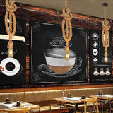 Rustic 1-Head Brown Pendant Ceiling Light With Open Bulb And Down Lighting - Bistro Style