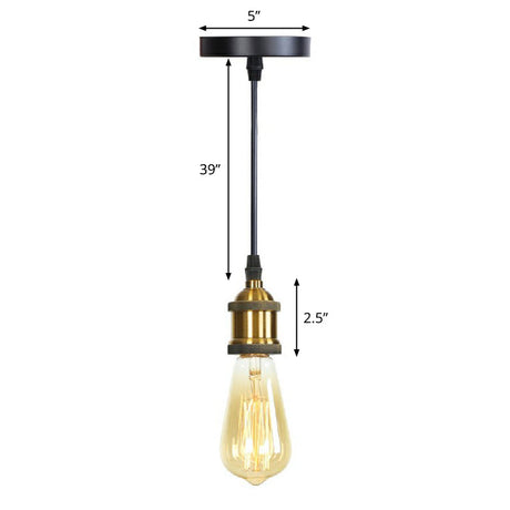 Industrial Single Edison Bulb Pendant Light With Aluminum Socket - Black / O