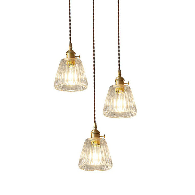 Vintage Clear Glass Hanging Lamp: Modern Tapered Design Ideal For Restaurants - Single-Bulb Pendant