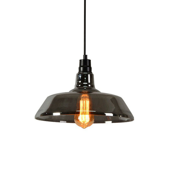 Vintage Glass Pendant Lamp With Single Bulb For Restaurant Lighting