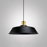 Industrial Geometric Metal Pendant Light With Black Finish And Single Bulb / B