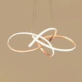 Art Deco Gold Floral Led Chandelier - Elegant Metal Ceiling Light For Dining Room