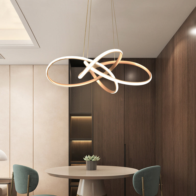 Art Deco Gold Floral Led Chandelier - Elegant Metal Ceiling Light For Dining Room