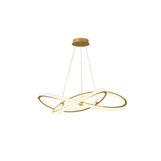 Sleek Twist Led Pendant Lamp: Minimalist Aluminum Chandelier For Living Room