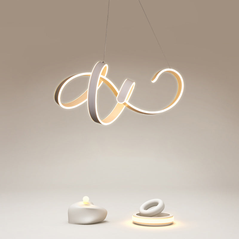 Modern White Led Ceiling Chandelier – Stylish Aluminum Hanging Light For Restaurants