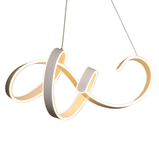 Modern White Led Ceiling Chandelier – Stylish Aluminum Hanging Light For Restaurants