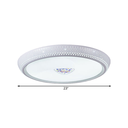 Modern Acrylic Led Flush Mount Ceiling Light - White 23/31 Wide
