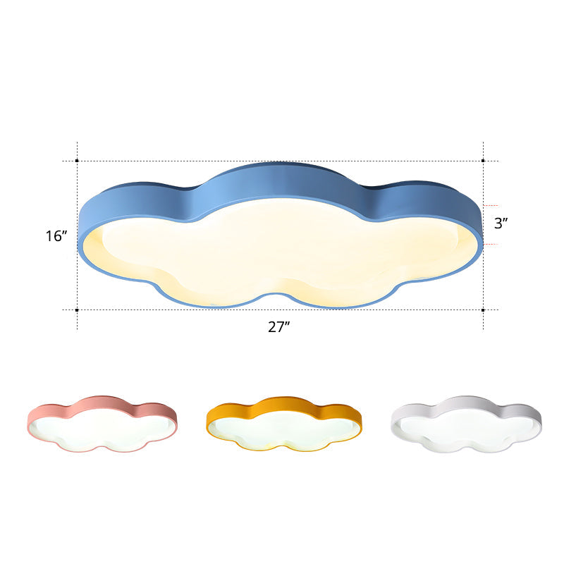 Blue Cartoon Led Acrylic Cloud Ceiling Flush Mount Light - Ideal For Living Room Lighting / 27 Third