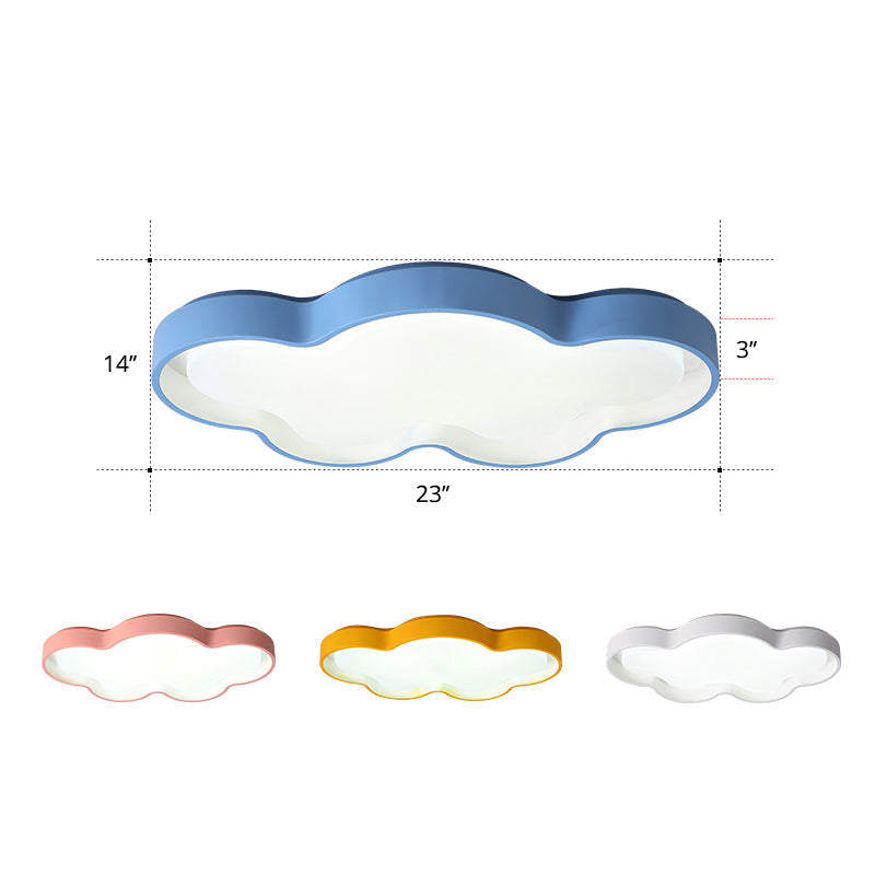 Blue Cartoon Led Acrylic Cloud Ceiling Flush Mount Light - Ideal For Living Room Lighting / 23 White