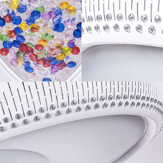 Modern Acrylic Led Flush Mount Ceiling Light - White 23’/31’ Wide