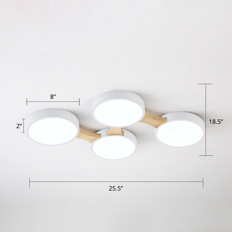 Macaron Round Flush Led Ceiling Mount Light - Creative Acrylic Lamp For Living Room 4 / White