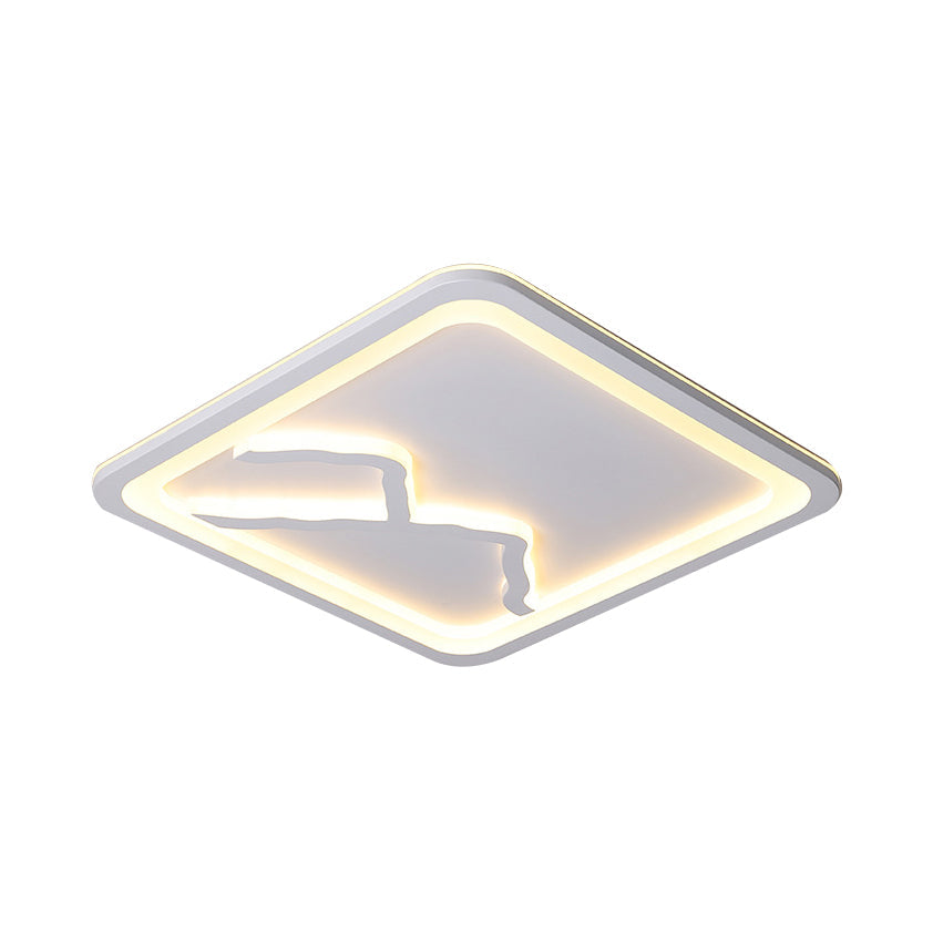 Contemporary Led Acrylic Flush Mount Light In White/Warm - Square/Rectangle 19.5’/23.5’/35.5’ Wide