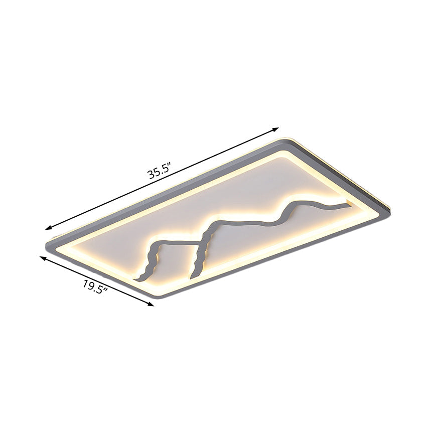 Contemporary Led Acrylic Flush Mount Light In White/Warm - Square/Rectangle 19.5’/23.5’/35.5’ Wide