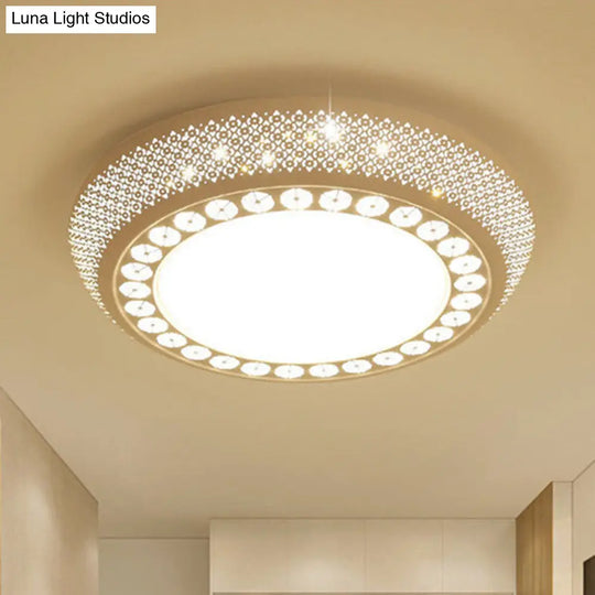 23/35 W Flush Mount Led Ceiling Light: Simple Cutout Design Acrylic White Bedroom Lighting In