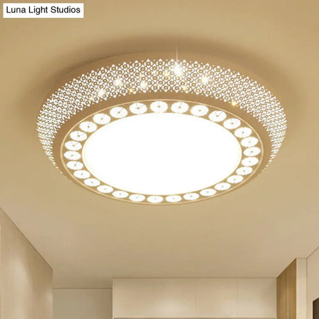 23’/35’ W Flush Mount Led Ceiling Light: Simple Cutout Design Acrylic White Bedroom Lighting In