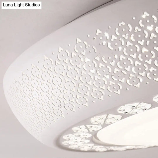 23/35 W Flush Mount Led Ceiling Light: Simple Cutout Design Acrylic White Bedroom Lighting In