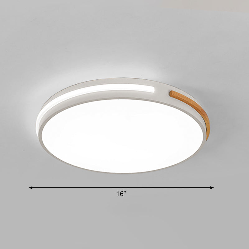 Minimalist Led Flush Mount Ceiling Light With Round Acrylic Shade - Bedroom Lighting Fixture White
