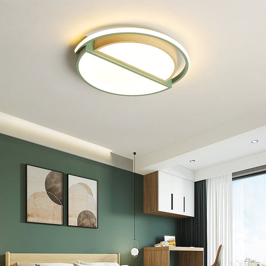 Round Led Flush Ceiling Light - Nordic Acrylic Mount For Bedroom