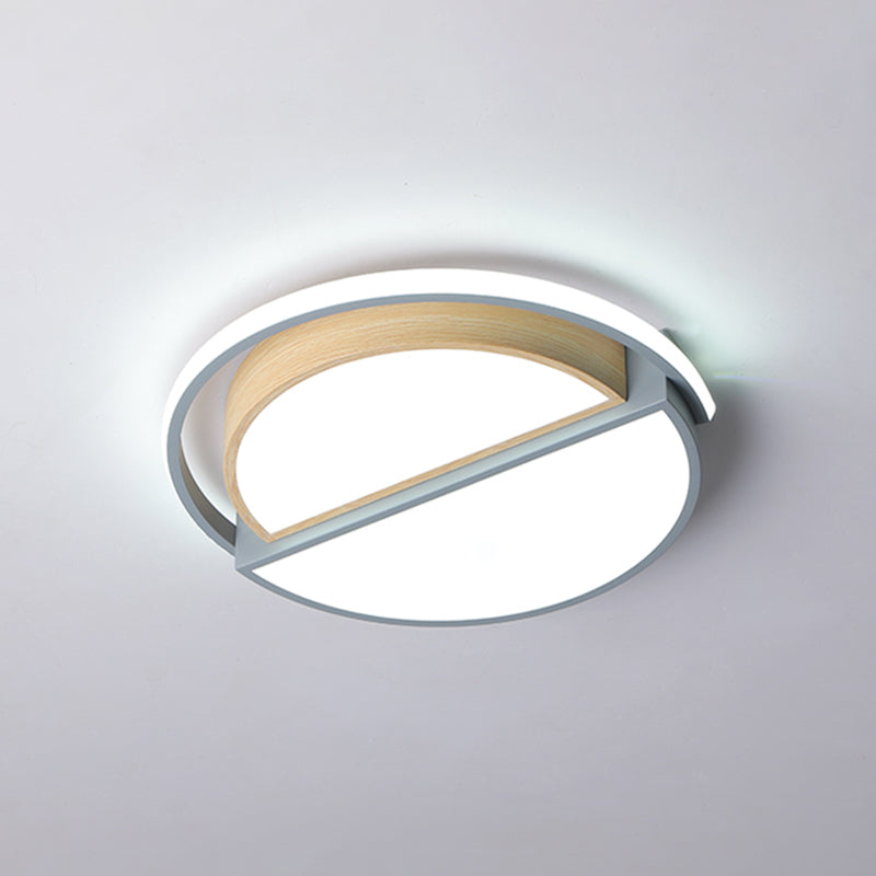 Round Led Flush Ceiling Light - Nordic Acrylic Mount For Bedroom Grey / 16.5’ White