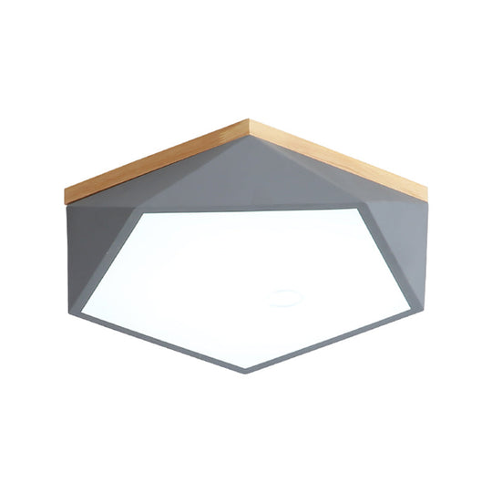 Modern Nordic Geometric Led Ceiling Light With Acrylic Diffuser - Metal Bedroom Flush Mount Fixture
