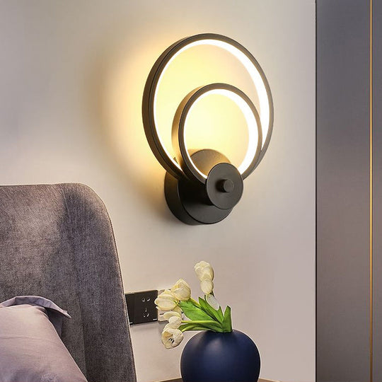 Sleek Acrylic Loop Led Wall Sconce - Stylish Bedroom Light Fixture