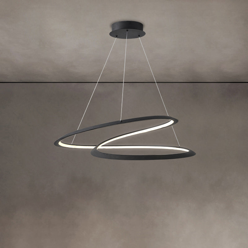 Led Pendant Chandelier With Contemporary Aluminum Shade - Minimalist Living Room Lighting
