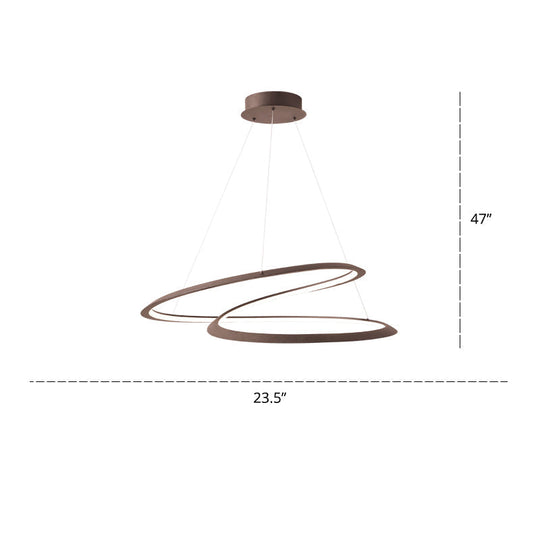 Led Pendant Chandelier With Contemporary Aluminum Shade - Minimalist Living Room Lighting Coffee /