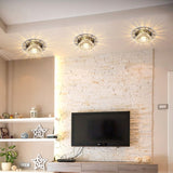 Minimalist Crystal Clear Scalloped Flush Ceiling Light For Corridor - Mount Fixture