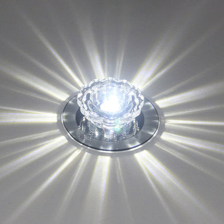 Minimalist Crystal Clear Scalloped Flush Ceiling Light For Corridor - Mount Fixture / White