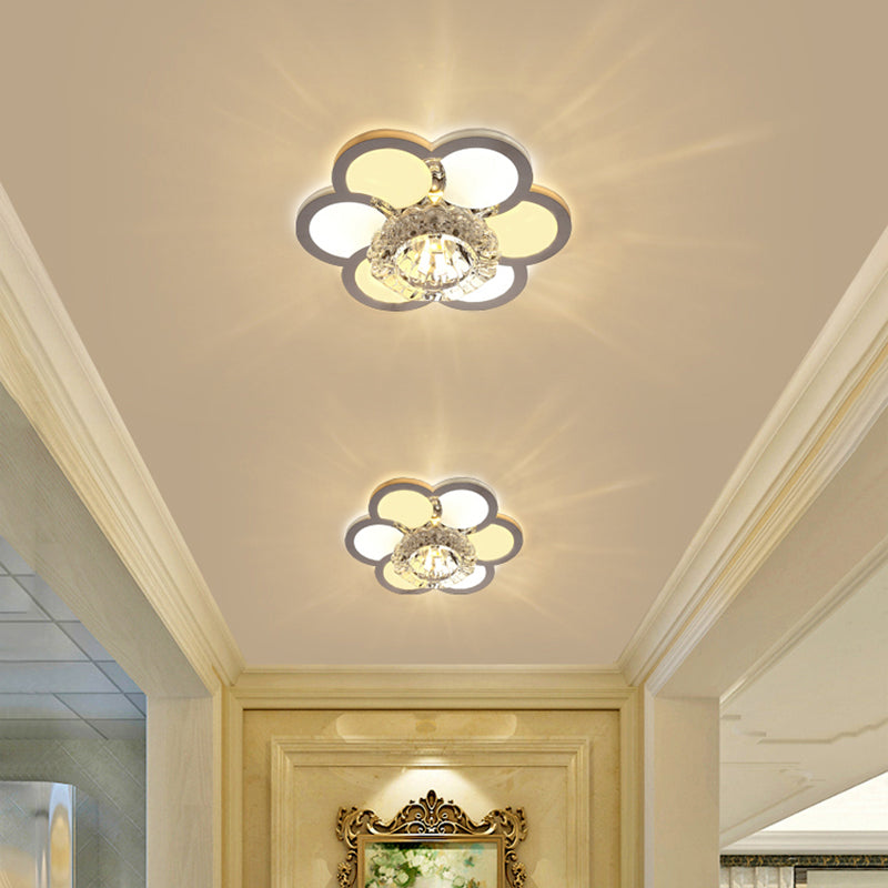 Modern Ultra - Thin Clear Crystal Flushmount Ceiling Spotlight For Corridor