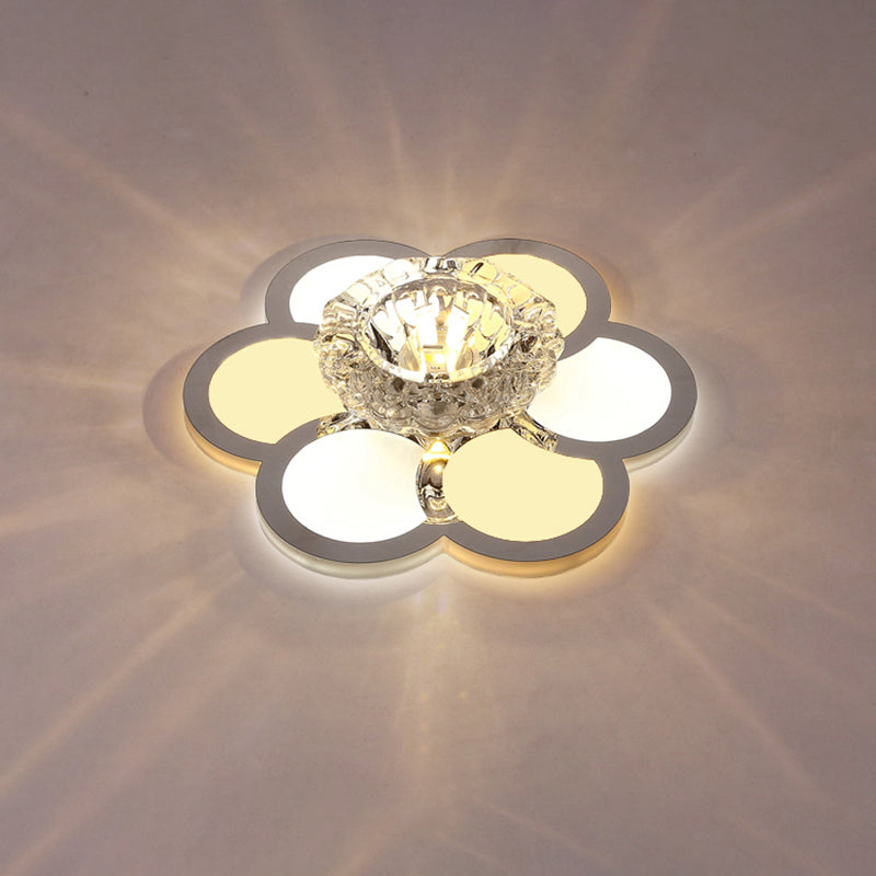 Modern Ultra-Thin Clear Crystal Flushmount Ceiling Spotlight For Corridor / B