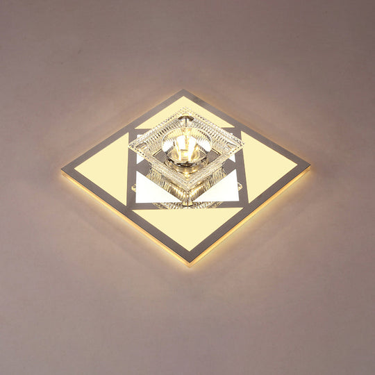 Modern Ultra - Thin Clear Crystal Flushmount Ceiling Spotlight For Corridor / D
