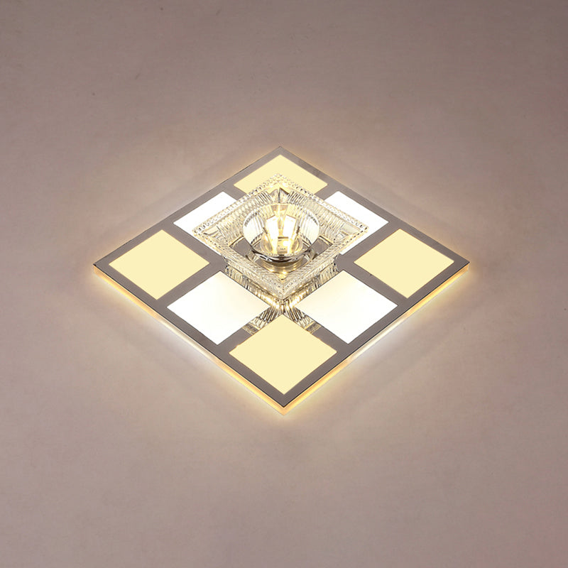 Modern Ultra - Thin Clear Crystal Flushmount Ceiling Spotlight For Corridor / C