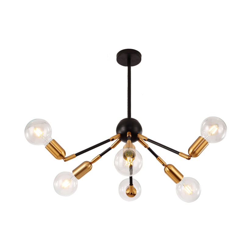 Modern Gold Metal Chandelier - Abstract Design With Multiple Lights Hanging Ceiling Lamp For