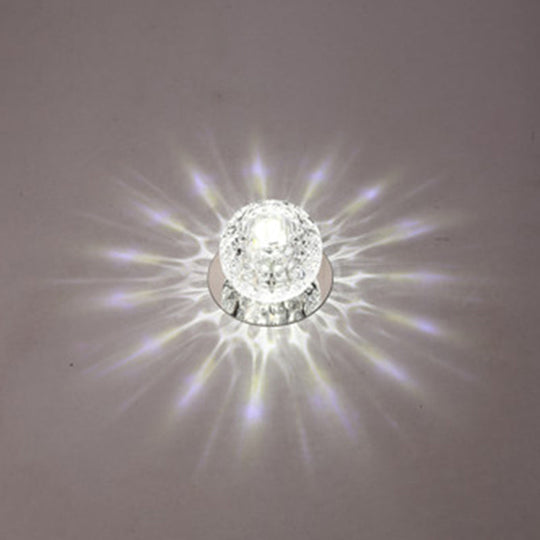 Led Mini Spotlight Ceiling Light With Elegant Crystal Shade - Perfect For Living Room Décor Clear